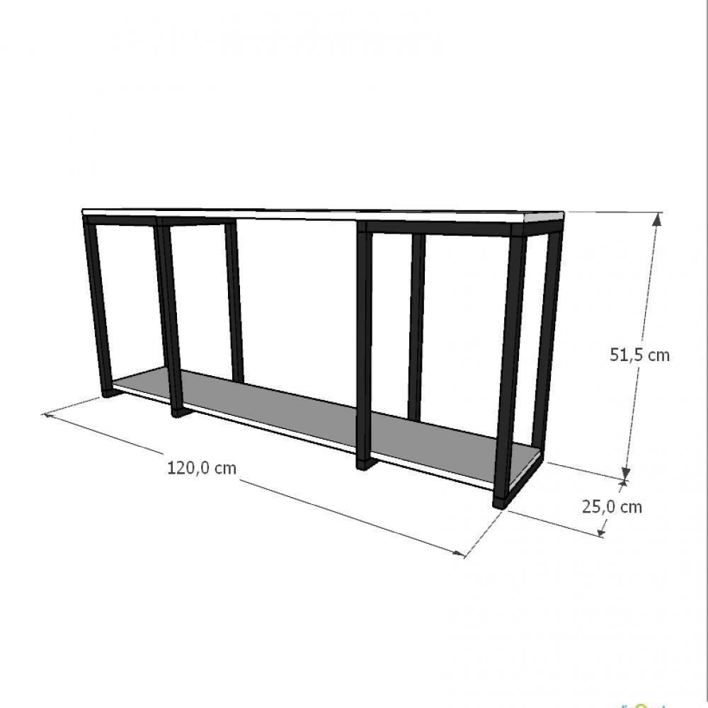 Prateleira Industrial Suspensa Estante Parede Nicho Preto Ferro E Madeira Suporte Pratileira - 3