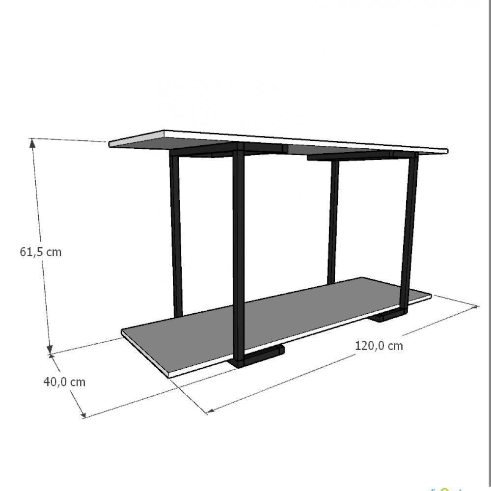 Prateleira Industrial Suspensa Estante Parede Nicho Preto Ferro E Madeira Suporte Pratileira - 3