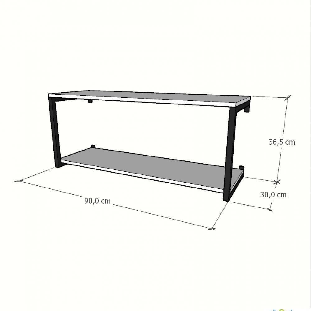 Prateleira Industrial Suspensa Estante Parede Nicho Preto Ferro E Madeira Suporte Pratileira - 4