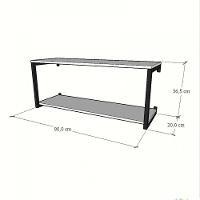 Prateleira Industrial Suspensa Estante Parede Nicho Preto Ferro E Madeira Suporte Pratileira - 4