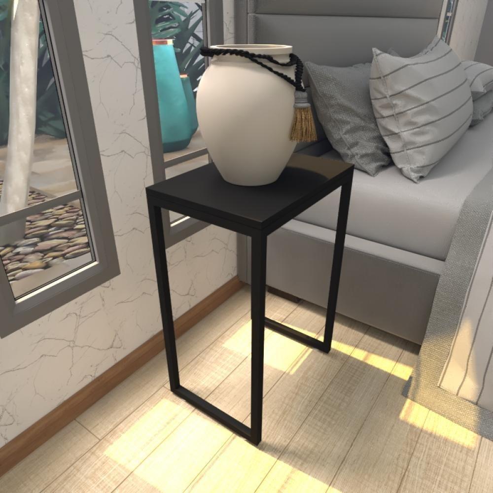 Mesa De Cabeceira Industrial Preta Mdf Canto Quarto Mesas De Cabeceira Mesinha Cabeçeira Cabiceira - 1