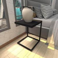 Mesa De Cabeceira Industrial Preta Mdf Canto Quarto Mesas De Cabeceira Mesinha Cabeçeira Cabiceira - 1