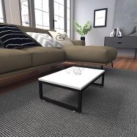 Mesa De Centro Sala Industrial Branca Quadrada Retangular Mesinha De Centro Sala Madeira - 1