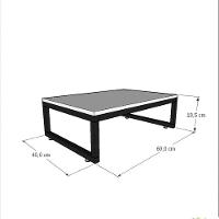 Mesa De Centro Sala Industrial Branca Quadrada Retangular Mesinha De Centro Sala Madeira - 3