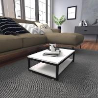 Mesa De Centro Sala Industrial Branca Quadrada Retangular Mesinha De Centro Sala Madeira - 1