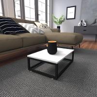 Mesa De Centro Sala Industrial Branca Quadrada Retangular Mesinha De Centro Sala Madeira - 1