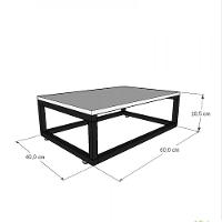Mesa De Centro Sala Industrial Branca Quadrada Retangular Mesinha De Centro Sala Madeira - 3
