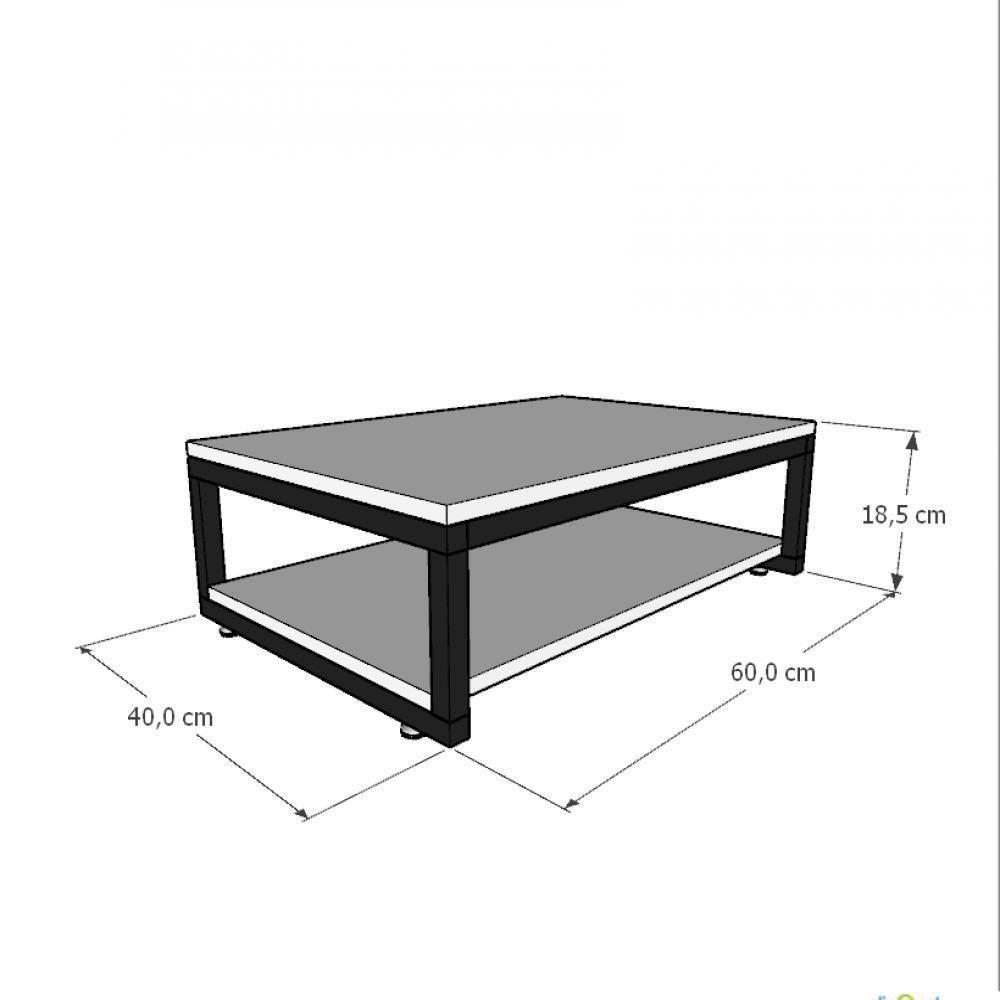 Mesa De Centro Sala Industrial Cinza Quadrada Retangular Mesinha De Centro Sala Madeira - 3