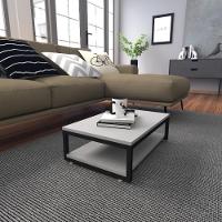 Mesa De Centro Sala Industrial Cinza Quadrada Retangular Mesinha De Centro Sala Madeira - 1