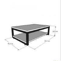 Mesa De Centro Sala Industrial Preta Quadrada Retangular Mesinha De Centro Sala Madeira - 3