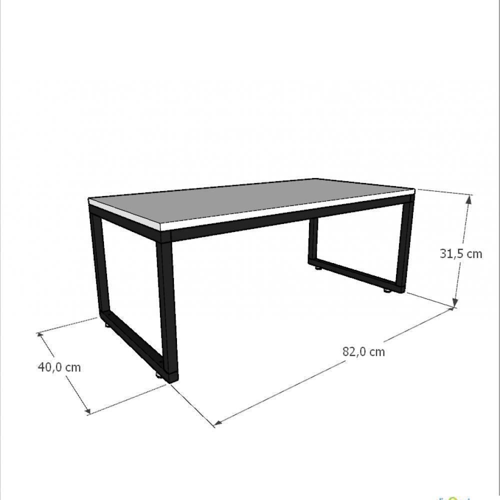 Mesa De Centro Sala Industrial Cinza Quadrada Retangular Mesinha De Centro Sala Madeira - 3