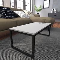 Mesa De Centro Sala Industrial Cinza Quadrada Retangular Mesinha De Centro Sala Madeira - 1