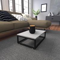 Mesa De Centro Sala Industrial Cinza Quadrada Retangular Mesinha De Centro Sala Madeira - 1