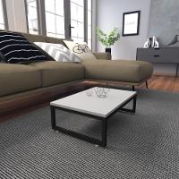 Mesa De Centro Sala Industrial Cinza Quadrada Retangular Mesinha De Centro Sala Madeira - 1