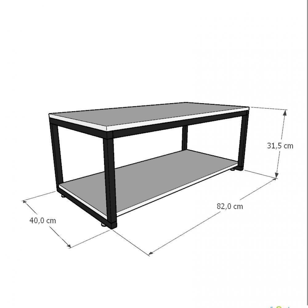 Mesa De Centro Sala Industrial Cinza Quadrada Retangular Mesinha De Centro Sala Madeira - 3