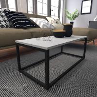 Mesa De Centro Sala Industrial Cinza Quadrada Retangular Mesinha De Centro Sala Madeira - 1