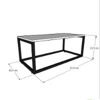 Mesa De Centro Sala Industrial Cinza Quadrada Retangular Mesinha De Centro Sala Madeira - 3