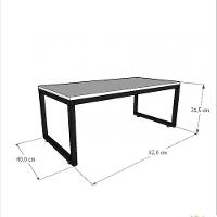 Mesa De Centro Sala Industrial Preta Quadrada Retangular Mesinha De Centro Sala Madeira - 3