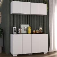 Conjunto Cantinho Do Café Armário E Aparador 4 Portas Multimóveis Mp1085 Branco Branco
