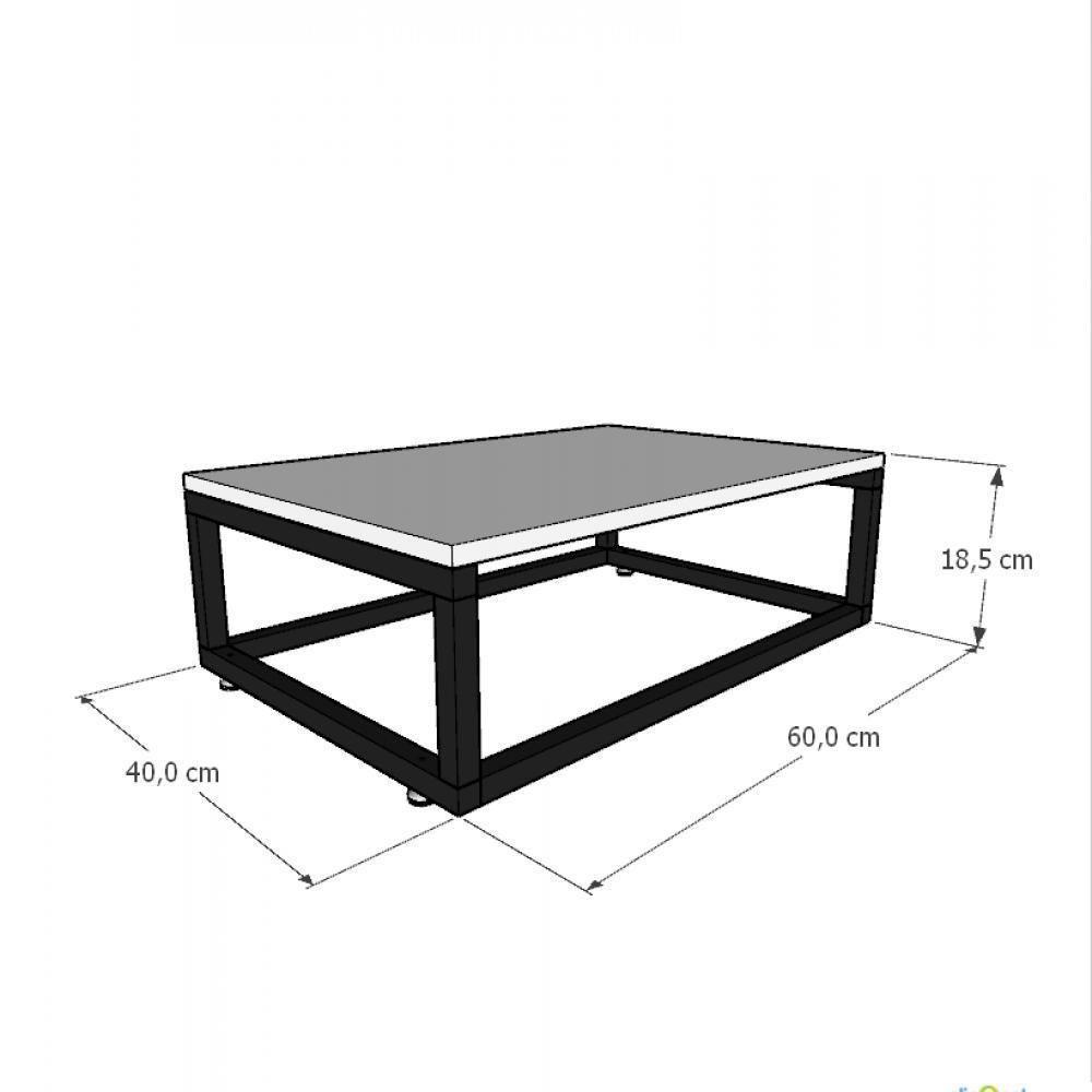 Mesa De Centro Sala Industrial Preta Quadrada Retangular Mesinha De Centro Sala Madeira - 2