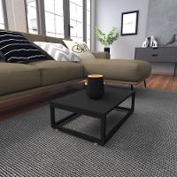 Mesa De Centro Sala Industrial Preta Quadrada Retangular Mesinha De Centro Sala Madeira - 1