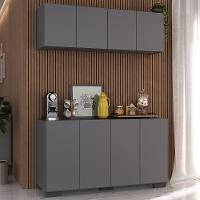 Conjunto Cantinho Do Café Armário E Aparador 4 Portas Multimóveis Mp1085 Grafite/preto - 2