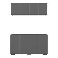 Conjunto Cantinho Do Café Armário E Aparador 4 Portas Multimóveis Mp1085 Grafite/preto - 3