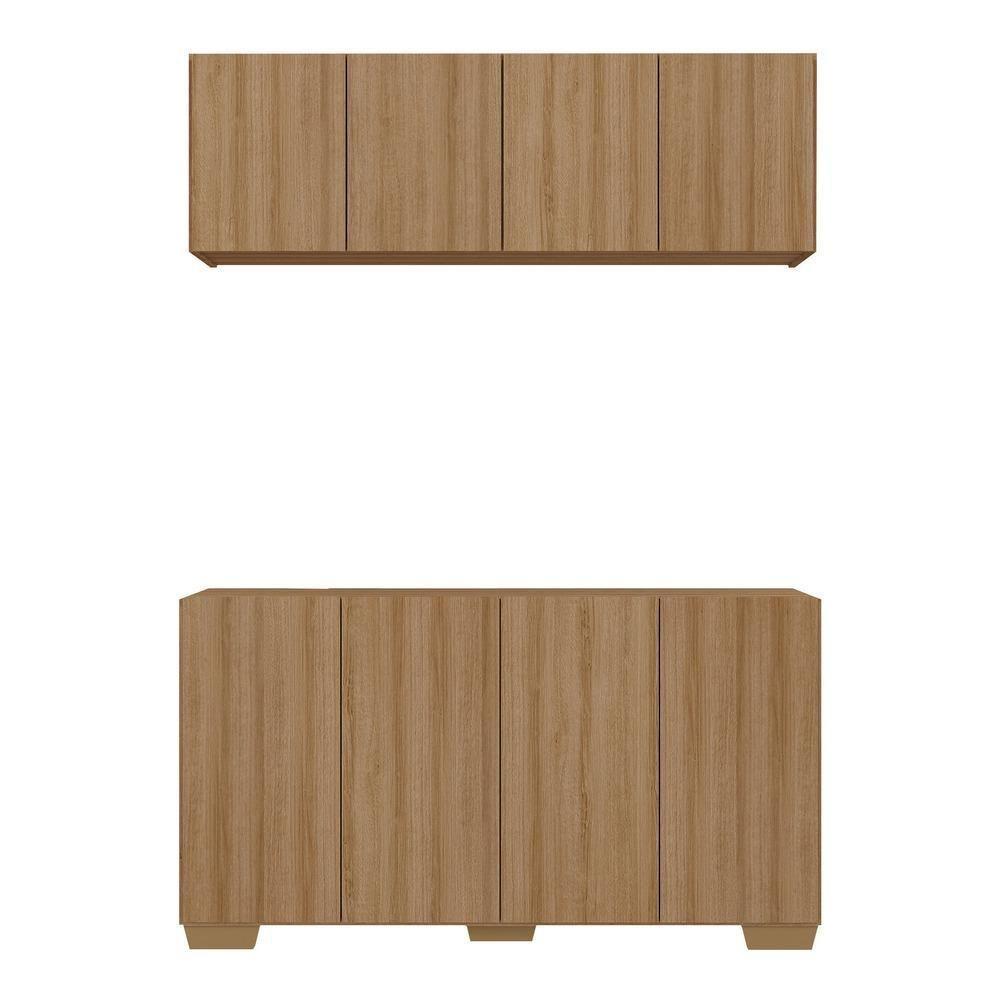 Conjunto Cantinho Do Café Armário E Aparador 4 Portas Multimóveis Mp1085 Rustic/natural - 5