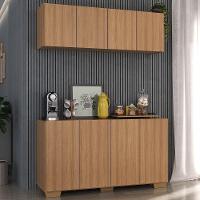 Conjunto Cantinho Do Café Armário E Aparador 4 Portas Multimóveis Mp1085 Rustic/natural - 3
