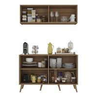 Conjunto Cantinho Do Café Retrô Armário E Aparador 4 Portas Multimóveis Mp1084 Rustic/natural - 5