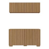 Kit Armário De Cozinha Aéreo E Balcão 4 Portas Multimóveis Mp2171 Rustic/natural Rustic/natural - 2