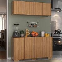 Kit Armário De Cozinha Aéreo E Balcão 4 Portas Multimóveis Mp2171 Rustic/natural Rustic/natural - 5