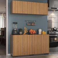 Kit Armário De Cozinha Aéreo E Balcão 4 Portas Multimóveis Mp2171 Rustic/preto Rustic/preto - 5