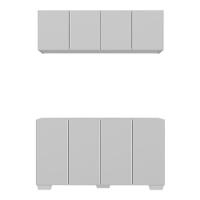 Kit Armário De Cozinha Aéreo E Balcão 4 Portas Multimóveis Mp2171 Branco Branco - 5