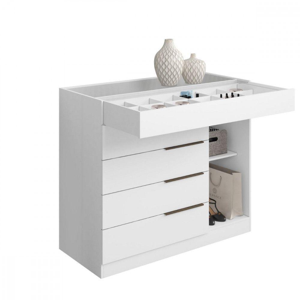 Cômoda Aramóveis 1 Porta 5 Gavetas Com Porta Joia Branco - 3