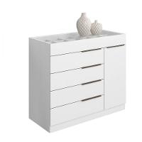 Cômoda Aramóveis 1 Porta 5 Gavetas Com Porta Joia Branco - 1