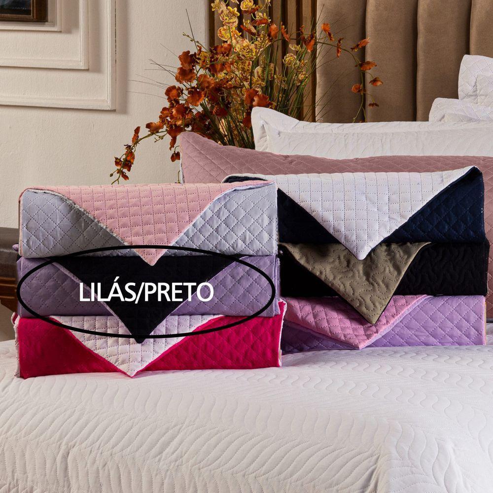 Capa Fronha De Xuxão Matelado Dupla Face Avulsa 1,45m X 45cm - Microfibra Matelada Lilás-preto - 1