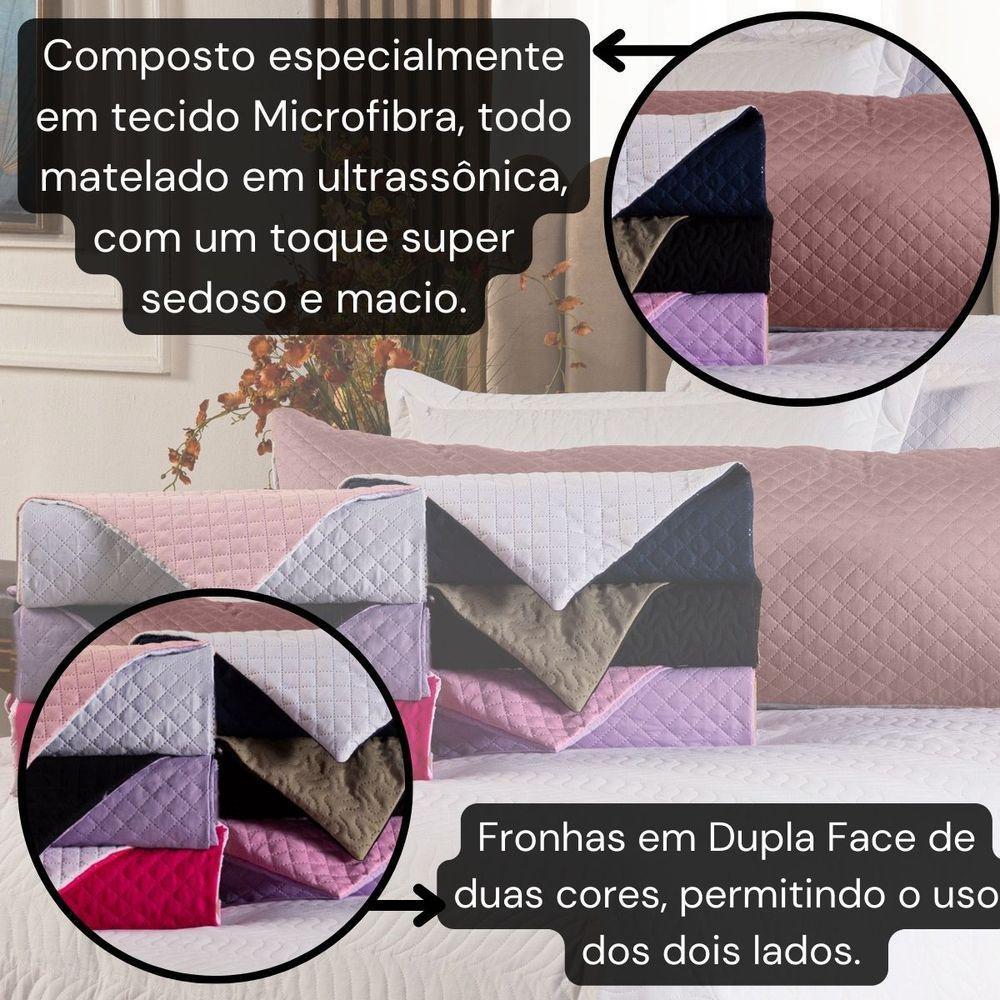 Capa Fronha De Xuxão Matelado Dupla Face Avulsa 1,45m X 45cm - Microfibra Matelada Lilás-preto - 3