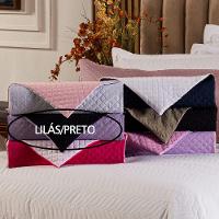 Capa Fronha De Xuxão Matelado Dupla Face Avulsa 1,45m X 45cm - Microfibra Matelada Lilás-preto - 1