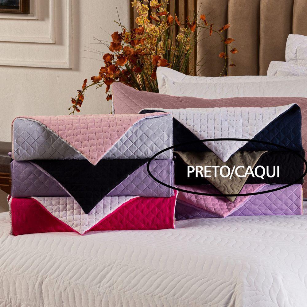 Capa Fronha De Xuxão Matelado Dupla Face Avulsa 1,45m X 45cm - Microfibra Matelada Preto-caqui - 1