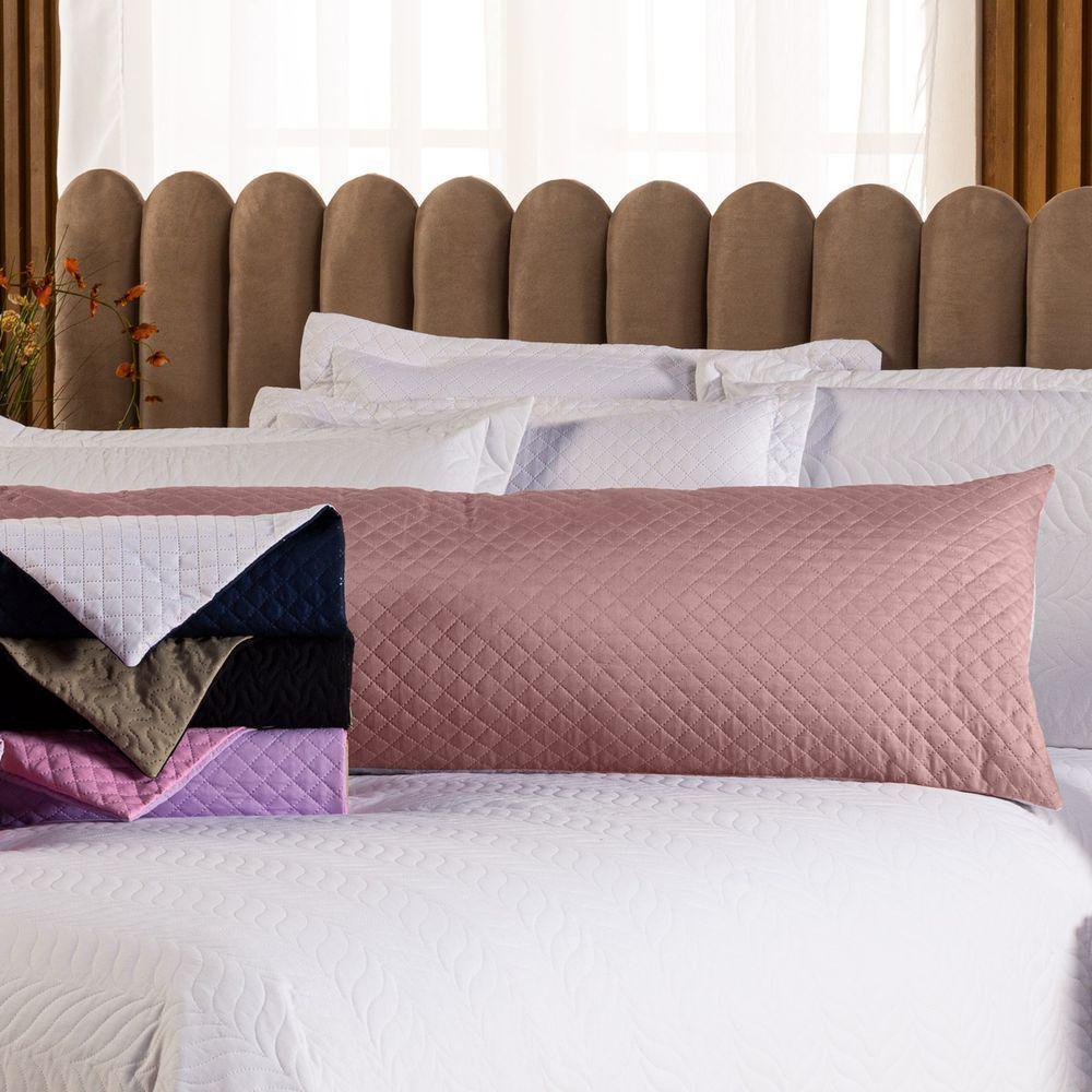 Capa Fronha De Xuxão Matelado Dupla Face Avulsa 1,45m X 45cm - Microfibra Matelada Preto-caqui - 4