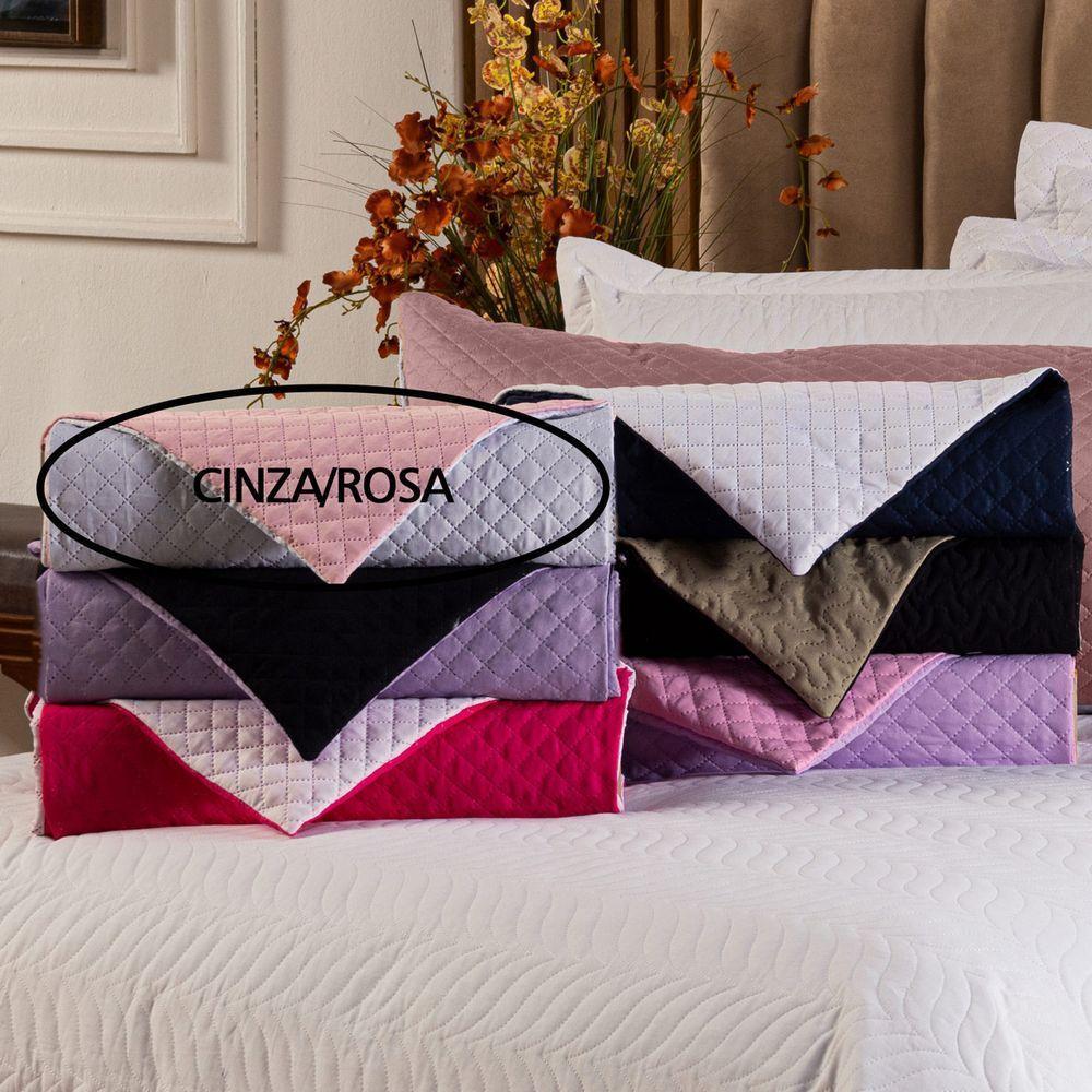 Capa Fronha De Xuxão Matelado Dupla Face Avulsa 1,45m X 45cm - Microfibra Matelada Cinza-rosa - 1