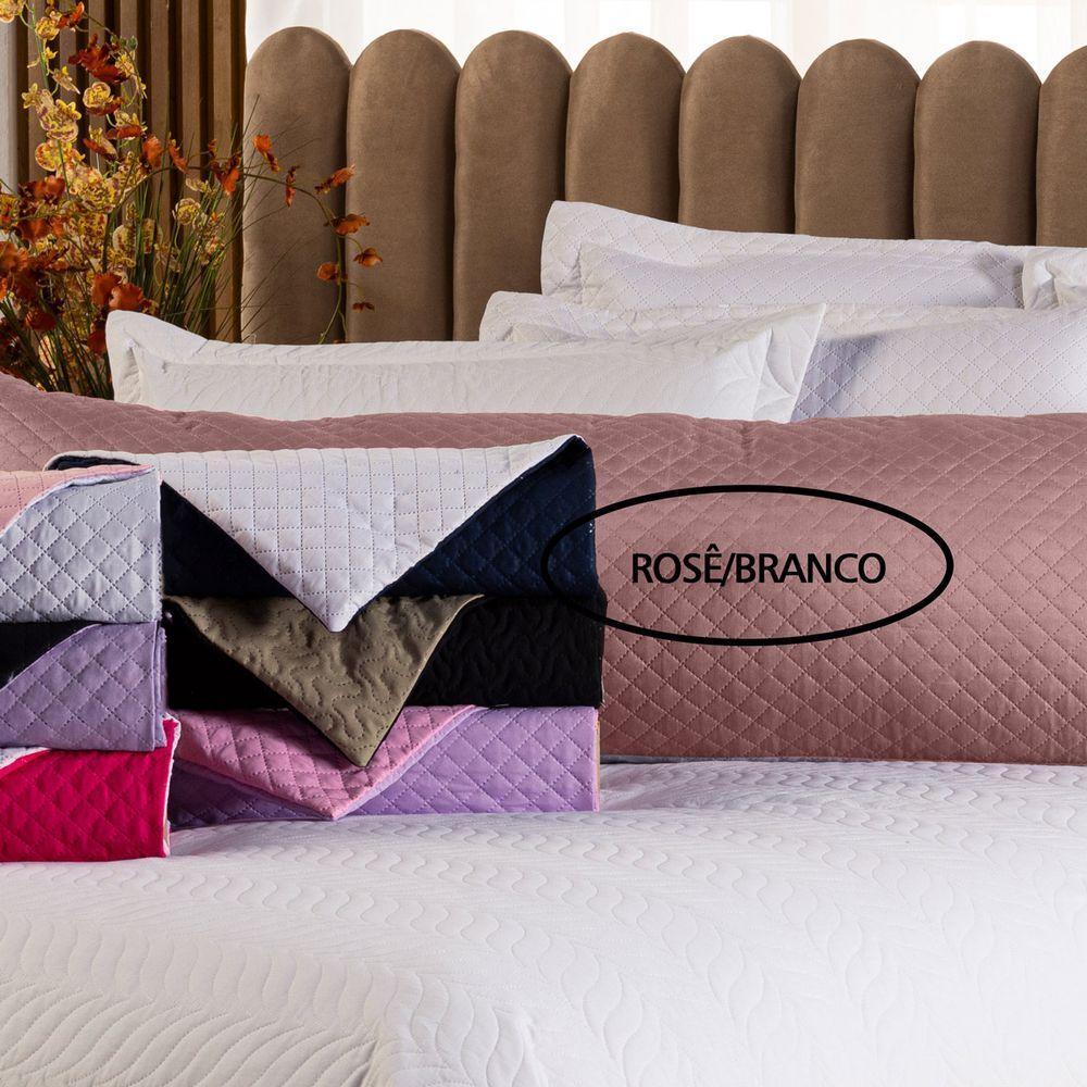 Capa Fronha De Xuxão Matelado Dupla Face Avulsa 1,45m X 45cm - Microfibra Matelada Rosê-branco - 1