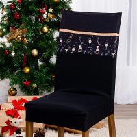 Kit De Capas De Cadeira Jantar Estampadas Ano Novo Ajustável Com Elástico 04 Peças Cor Taças - 4
