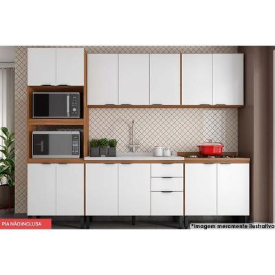 Kit de Cozinha 5 Peças Firenze (2 Aéreos + 2 Balcões + 1 Paneleiro) FMT009 Amendola/Branco - Demóbile
