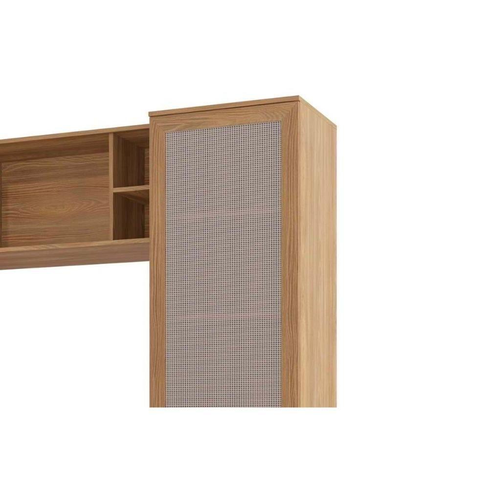 Cozinha Completa Botanic 6 Peças (2 Armários + 1 Balcão + 1 Cristaleira + 1 Paneleiro + 1 Complemento) M661 Nogueira/Verde Oliva - Kappesberg - 4