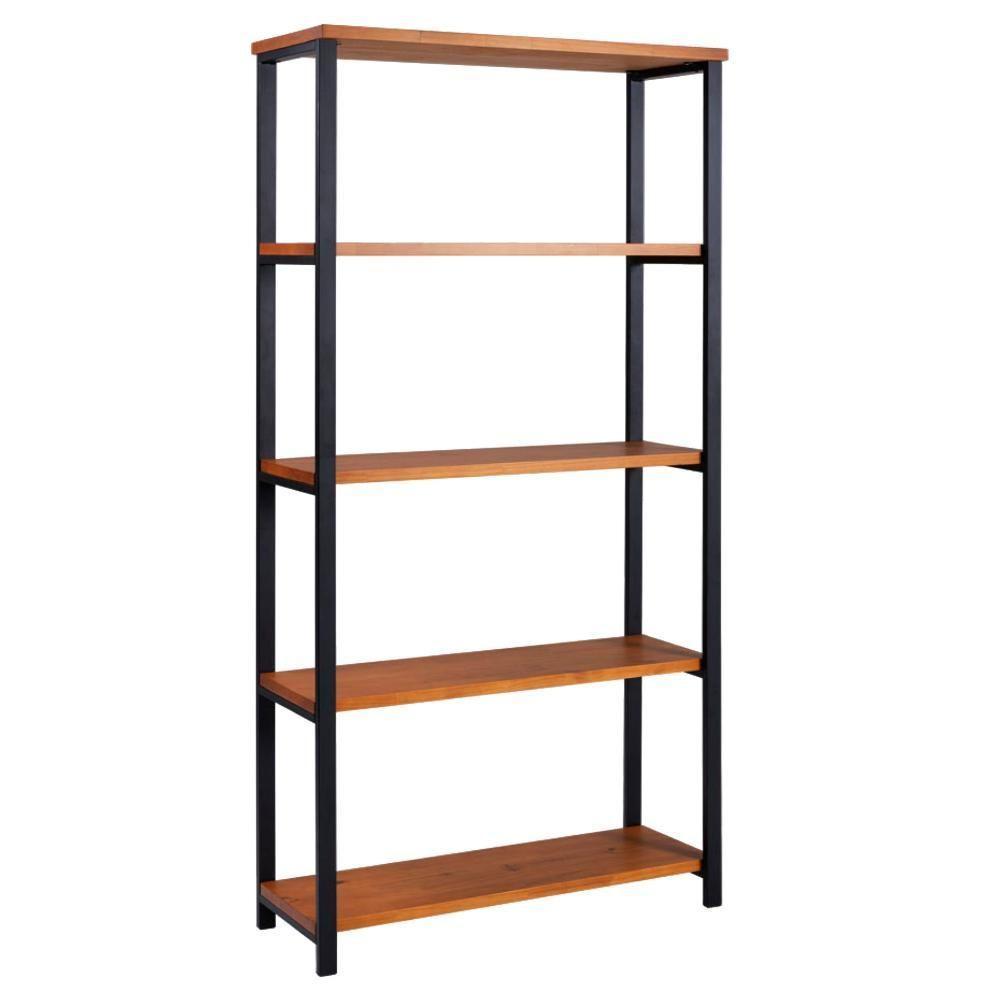 Estante Estilo Industrial Aço Preto I12 Mell Madeira Taeda Dmobiliario Mell - 1