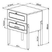 Mesa De Cabeceira 2 Gavetas Palhinha 27933 Linha Oslo Nero Artesano Nero - 6