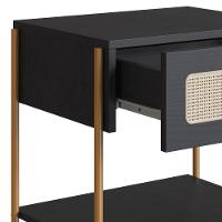 Mesa De Cabeceira 1 Gaveta Palhinha 28932 Linha Oslo Nero Artesano Nero - 5