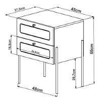 Mesa De Cabeceira 2 Gavetas Palhinha 28933 Linha Oslo Nero Artesano Nero - 8